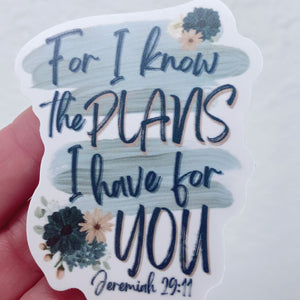 Jeremiah 29:11 Vinyl Sticker