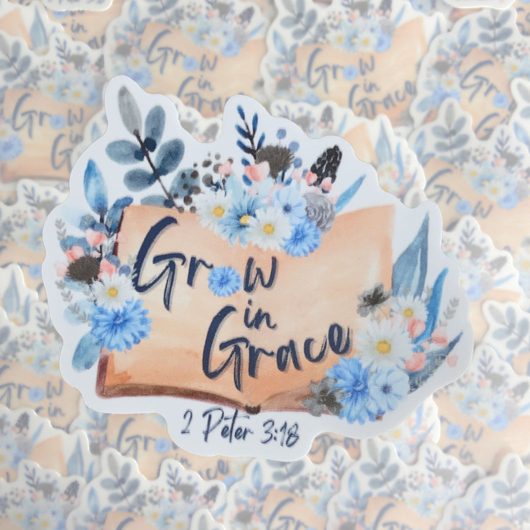 Grow In Grace Vinyl Sticker