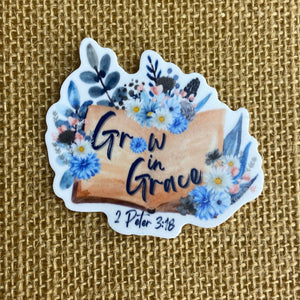 Grow In Grace Vinyl Sticker