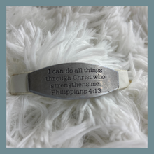 Load image into Gallery viewer, Bible Verse Leather Bracelet White