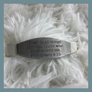 Bible Verse Leather Bracelet White