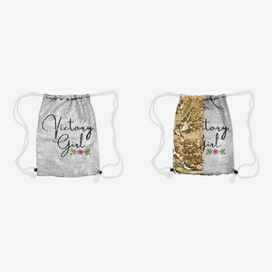 Victory Girl Sequin Reversible Drawstring Backpack